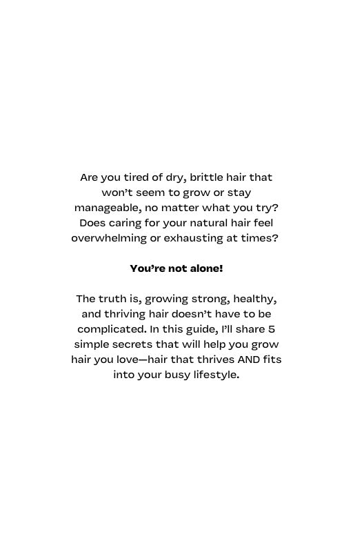 GROWING HEALTHY, THRIVING HAIR (FREE Guide)